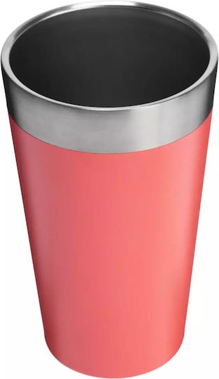 Stanley Adventure Stacking Glass Thermos Stainless Steel BPA Free 470ml Hot Coral