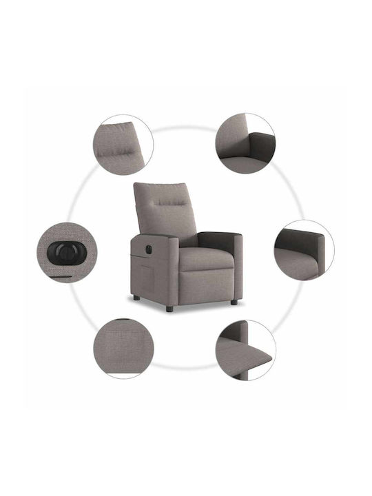 Armchair with Footstool Taupe 50x54x100cm