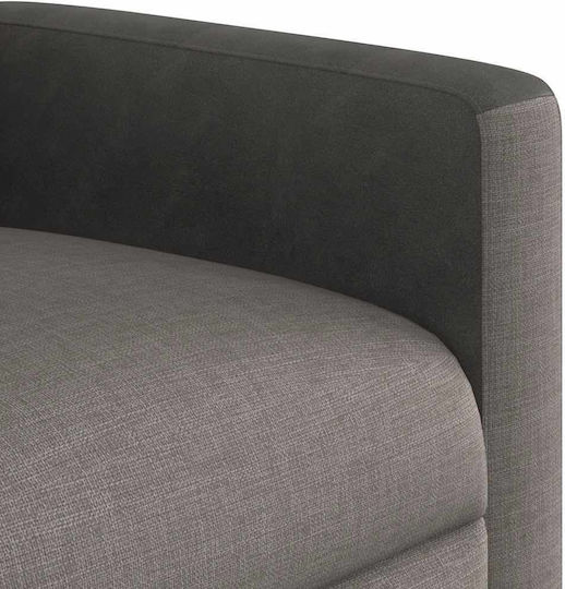 Sessel mit Fußhocker Taupe 50x54x100cm