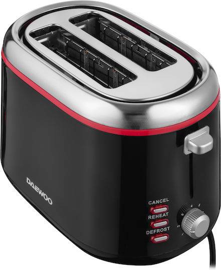 Daewoo Prăjitor de pâine 2 sloturi 900W Negru