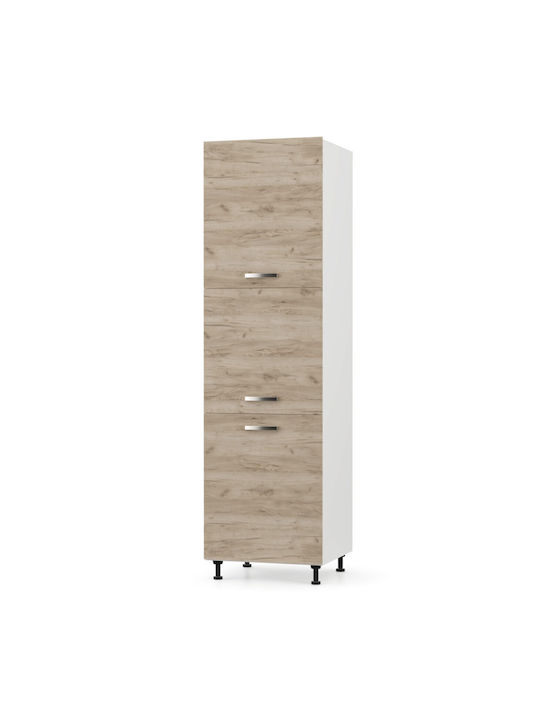 Στήλη Κουζίνας Charlotte 60x56x213.4cm Δρυς
