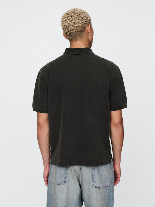 Polo Herrenbluse Kurzarm Schwarze