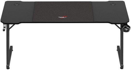 Birou Gaming Hero din Lemn Negru cu Picioare Metalice 160x60x74cm