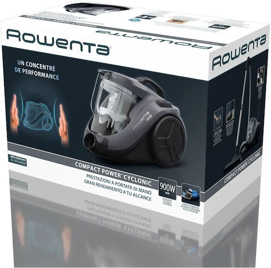 Rowenta Compact Power Прахосмукачка 750W С контейнер 1.5лт Сива