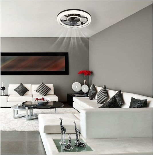 Globo Lighting Cirilla Πλαφονιέρα 48cm με Φως Μαύρη