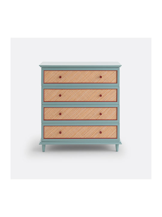 Wooden Chest of Drawers with 4 Drawers 60x45x123cm