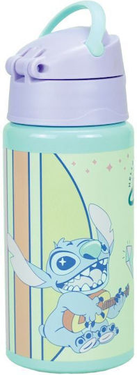 Gim Flip Kinder Trinkflasche aus Aluminium Stitch mit Stroh Mehrfarbig 500ml