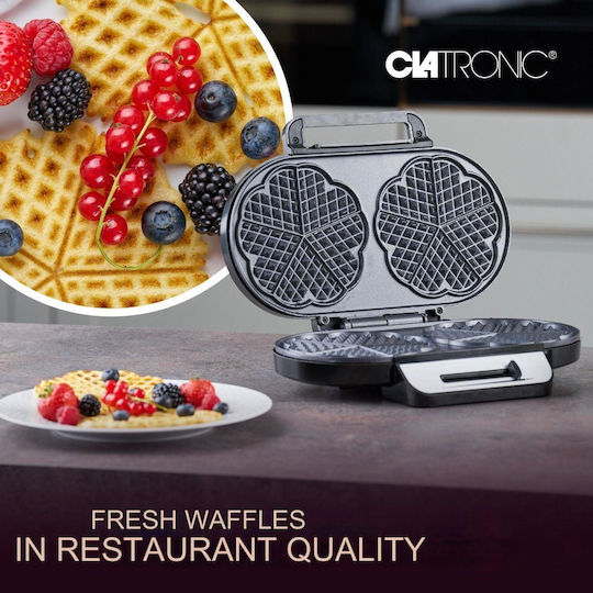Clatronic WA 3745 Βαφλιέρα για Βάφλες Καρδιά 2 Θέσεων 1200W