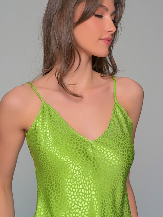 Milena by Paris Summer Satin Babydoll Kiwi