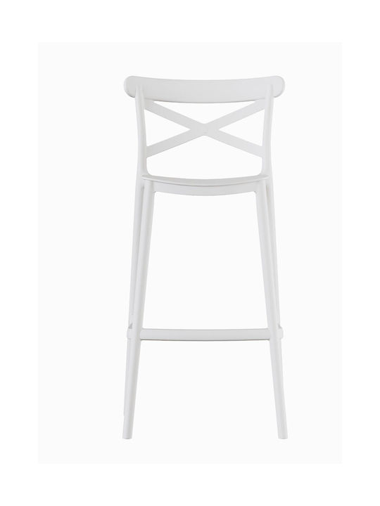 Hocker für Bar Für den Außenbereich aus Polypropylen Elly White 1Stück 49x47x100cm