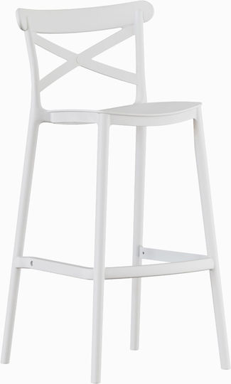 Stool for Bar Outdoor Elly White 49x47x100cm