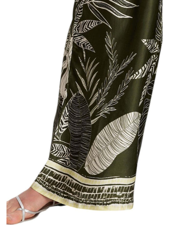 Women's Fabric Trousers with Elastic Multicolor