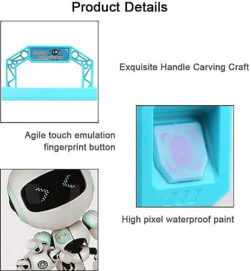 Plastic Electronic Money Box Safe Security Code Button Light Blue