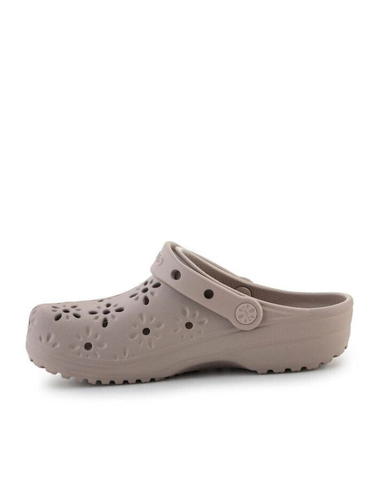 Crocs Classic Floral Femei Sabot Maro