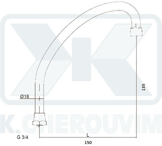 Ρουξούνι Μπαταριών J L150 Χρωμέ 3/4" Universale Ρουξούνι Μπαταριών J L150 Χρωμέ 3/4" Universale