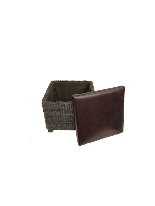 Hocker Mit Stauraum Mit Rattan Bezug Lederoptik 40x40