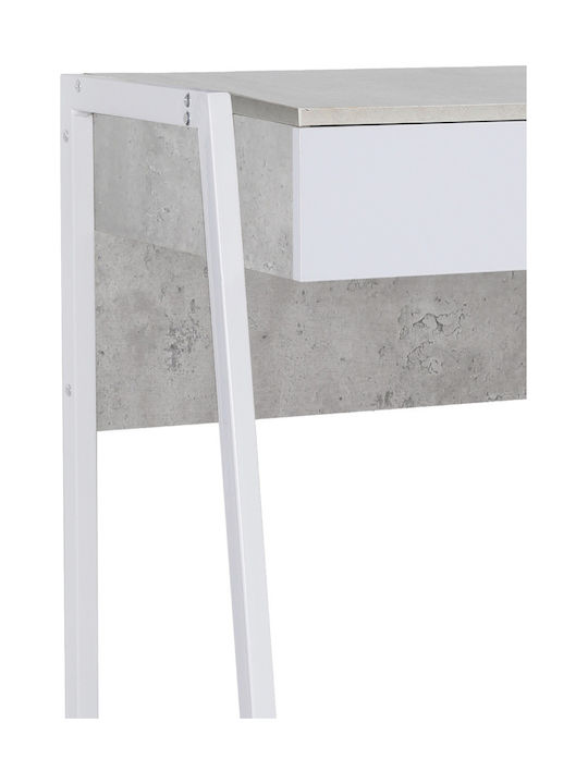 Desk Cement Effect Gray White MDF PVC Legs 100x48x76 cm