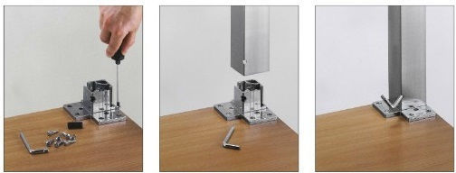 Square Table Furniture Leg 60x60x710mm Silver 244-263r177104
