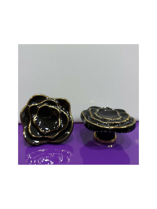 Porcelain Italian Furniture Knob Premiere 1332-oro1 Ø64 Glossy Gold Porcelain