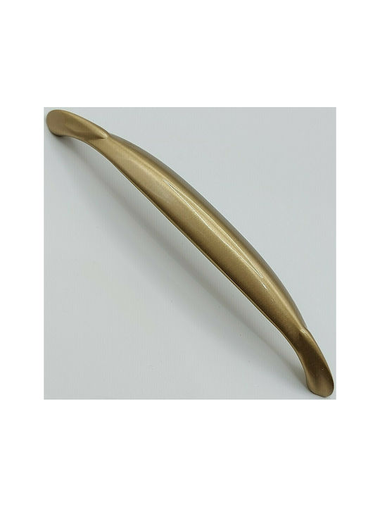 Brass Italian Furniture Handle Mandelli 9000-160-20a Size 16.0cm Matte Gold