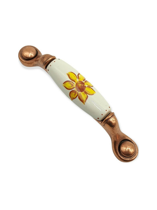 Porcelain Italian Furniture Handle Premiere 1473-14a1 Copper Size 9.6cm Porcelain