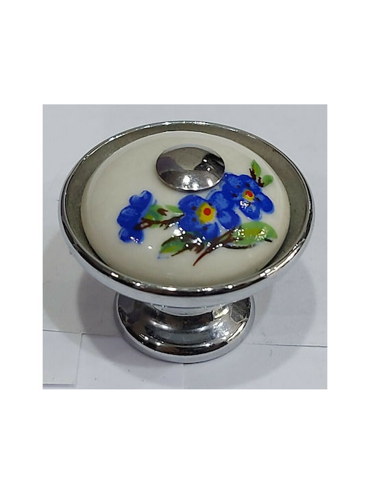 Porzellan Italienischer Möbelknopf Gem 9095-ino1 Chrom Glänzend Porzellan