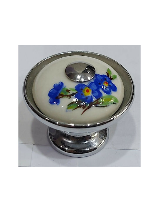 Porzellan Italienischer Möbelknopf Gem 9095-ino1 Chrom Glänzend Porzellan