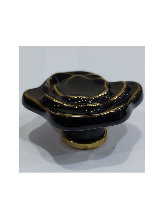 Porcelain Italian Furniture Knob Premiere 1332-oro1 Ø64 Glossy Gold Porcelain