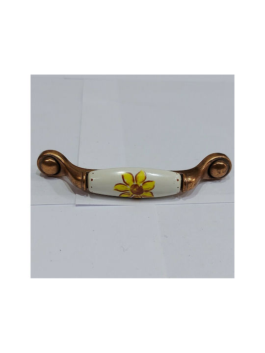 Porcelain Italian Furniture Handle Premiere 1473-14a1 Copper Size 9.6cm Porcelain