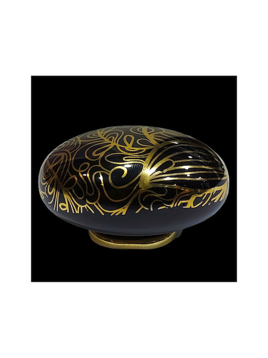 Porcelain Italian Furniture Knob Premiere 1282-oro1 Gold Glossy Porcelain