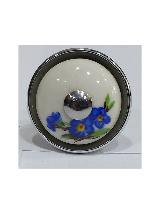 Porzellan Italienischer Möbelknopf Gem 9095-ino1 Chrom Glänzend Porzellan
