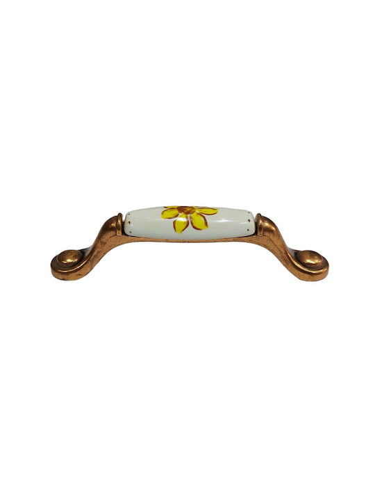 Porcelain Italian Furniture Handle Premiere 1473-14a1 Copper Size 9.6cm Porcelain