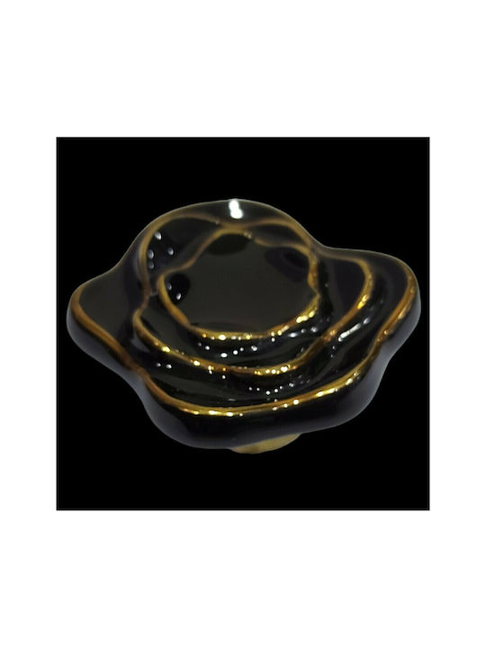 Porcelain Italian Furniture Knob Premiere 1332-oro1 Ø64 Glossy Gold Porcelain