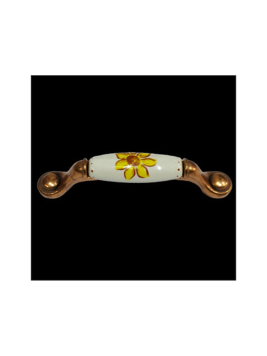 Porcelain Italian Furniture Handle Premiere 1473-14a1 Copper Size 9.6cm Porcelain