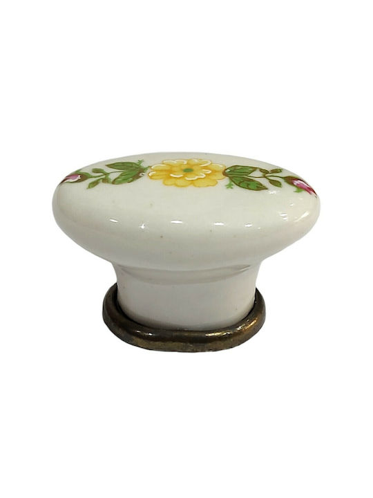 Italienischer Möbelknopf Gem 9091-000-brz1 Bronze Antik Porzellan