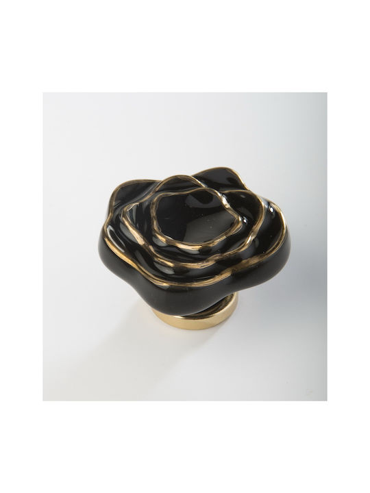 Porcelain Italian Furniture Knob Premiere 1332-oro1 Ø64 Glossy Gold Porcelain