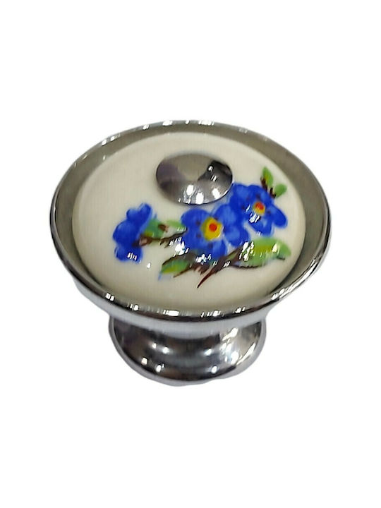 Porzellan Italienischer Möbelknopf Gem 9095-ino1 Chrom Glänzend Porzellan