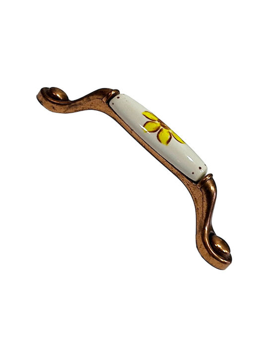Porcelain Italian Furniture Handle Premiere 1473-14a1 Copper Size 9.6cm Porcelain