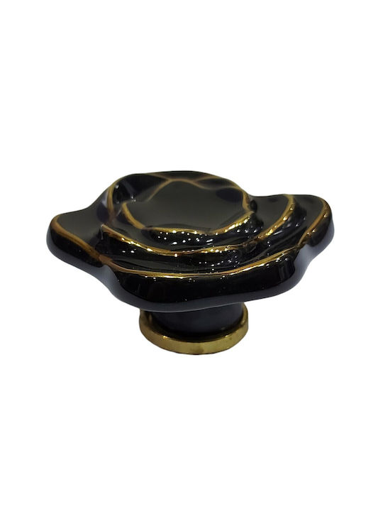 Porcelain Italian Furniture Knob Premiere 1332-oro1 Ø64 Glossy Gold Porcelain