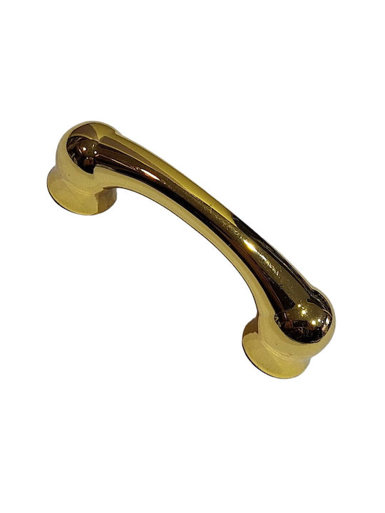 Italian Furniture Handle Mandelli 9012-oro Gold Glossy Size 6.4cm