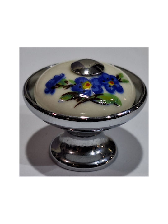 Porzellan Italienischer Möbelknopf Gem 9095-ino1 Chrom Glänzend Porzellan