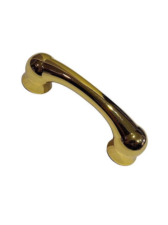 Italian Furniture Handle Mandelli 9012-oro Gold Glossy Size 6.4cm