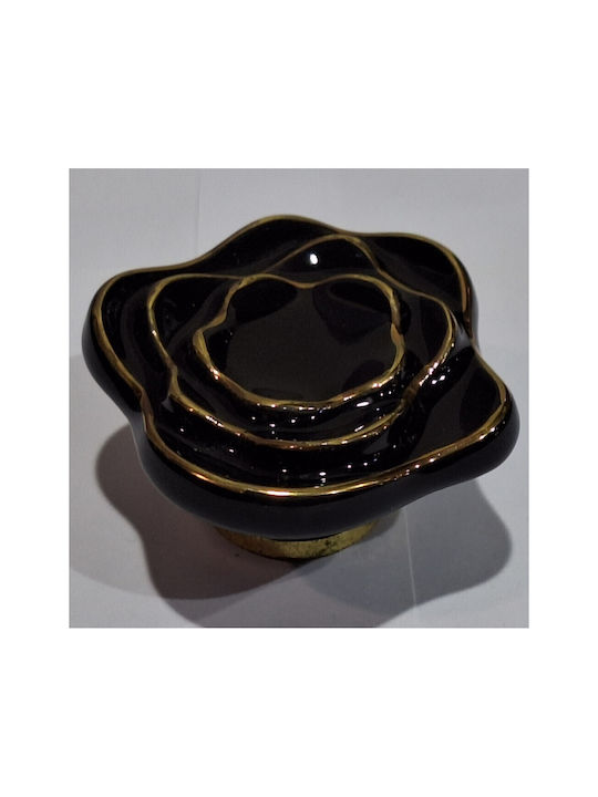 Porcelain Italian Furniture Knob Premiere 1332-oro1 Ø64 Glossy Gold Porcelain