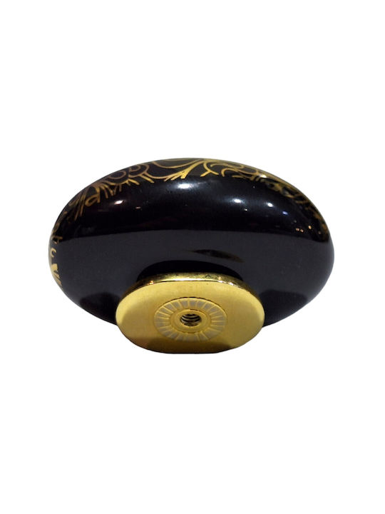 Porcelain Italian Furniture Knob Premiere 1282-oro1 Gold Glossy Porcelain