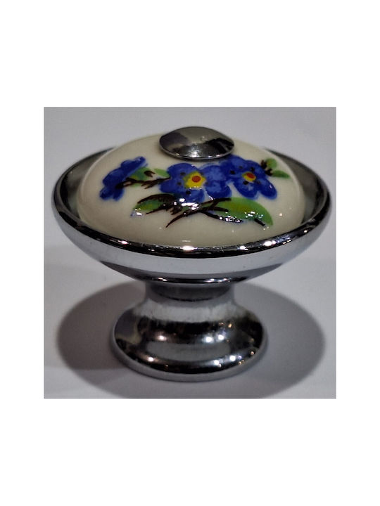 Porzellan Italienischer Möbelknopf Gem 9095-ino1 Chrom Glänzend Porzellan