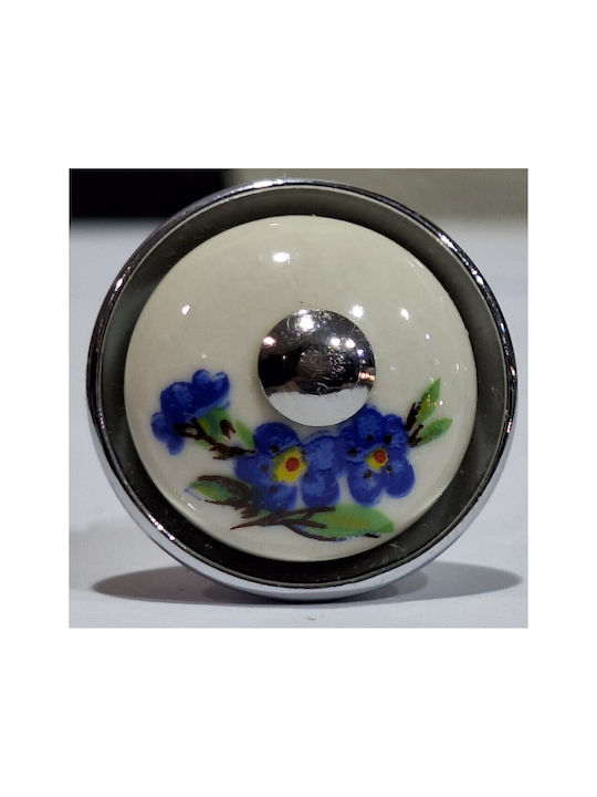 Porzellan Italienischer Möbelknopf Gem 9095-ino1 Chrom Glänzend Porzellan