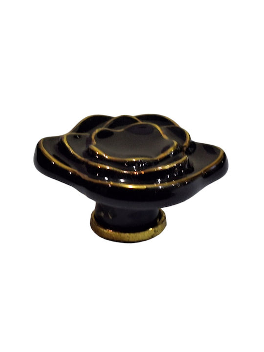 Porcelain Italian Furniture Knob Premiere 1332-oro1 Ø64 Glossy Gold Porcelain