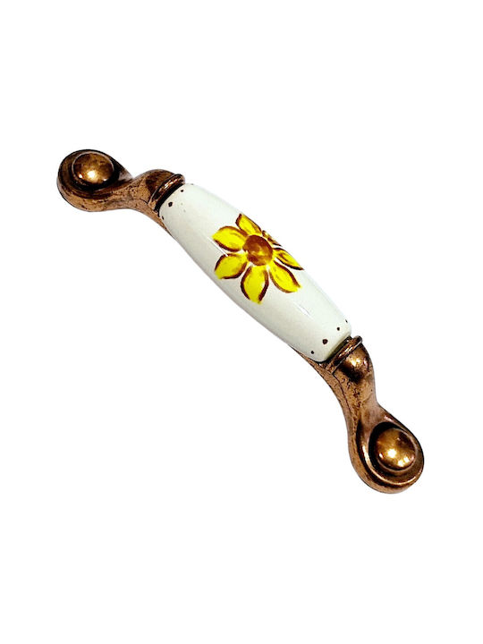 Porcelain Italian Furniture Handle Premiere 1473-14a1 Copper Size 9.6cm Porcelain