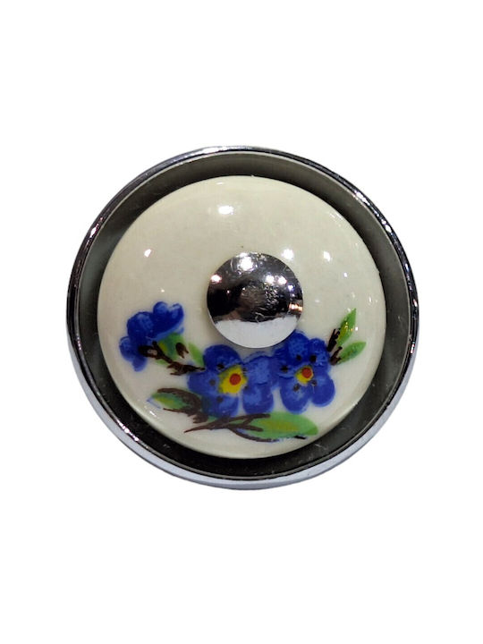 Porzellan Italienischer Möbelknopf Gem 9095-ino1 Chrom Glänzend Porzellan