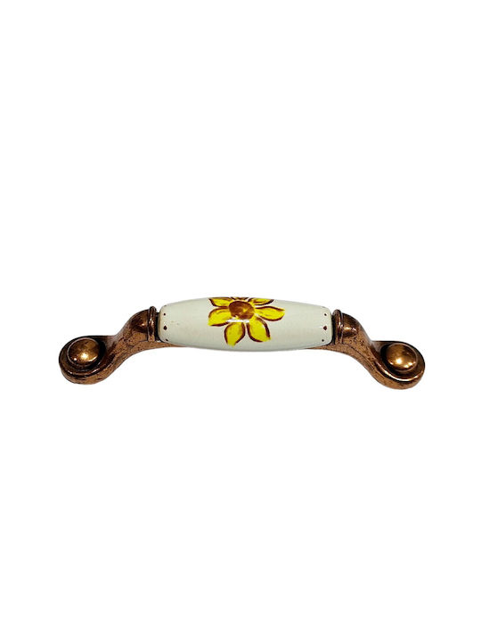 Porcelain Italian Furniture Handle Premiere 1473-14a1 Copper Size 9.6cm Porcelain